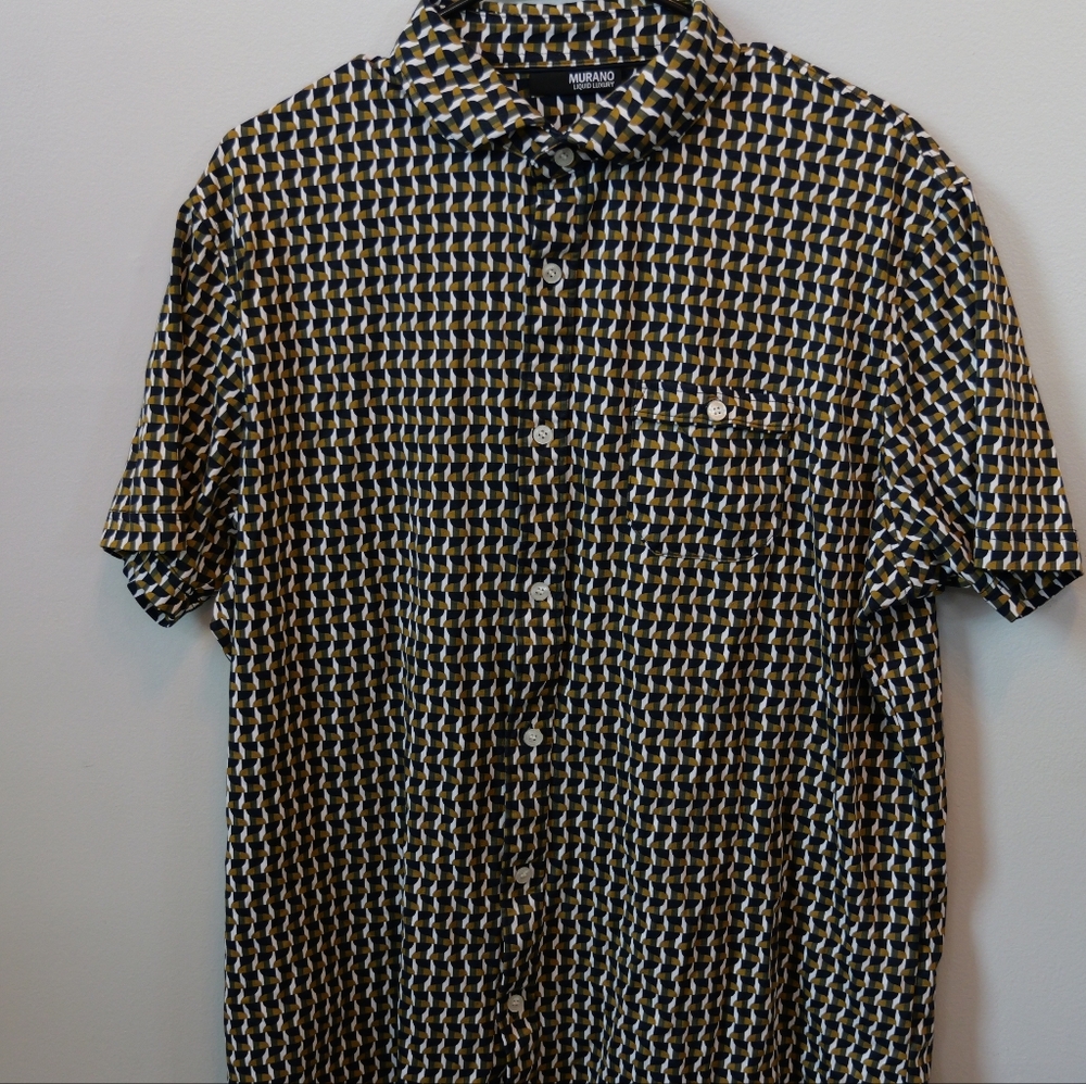 Murano Black and Gold Men's Casual Shirt
